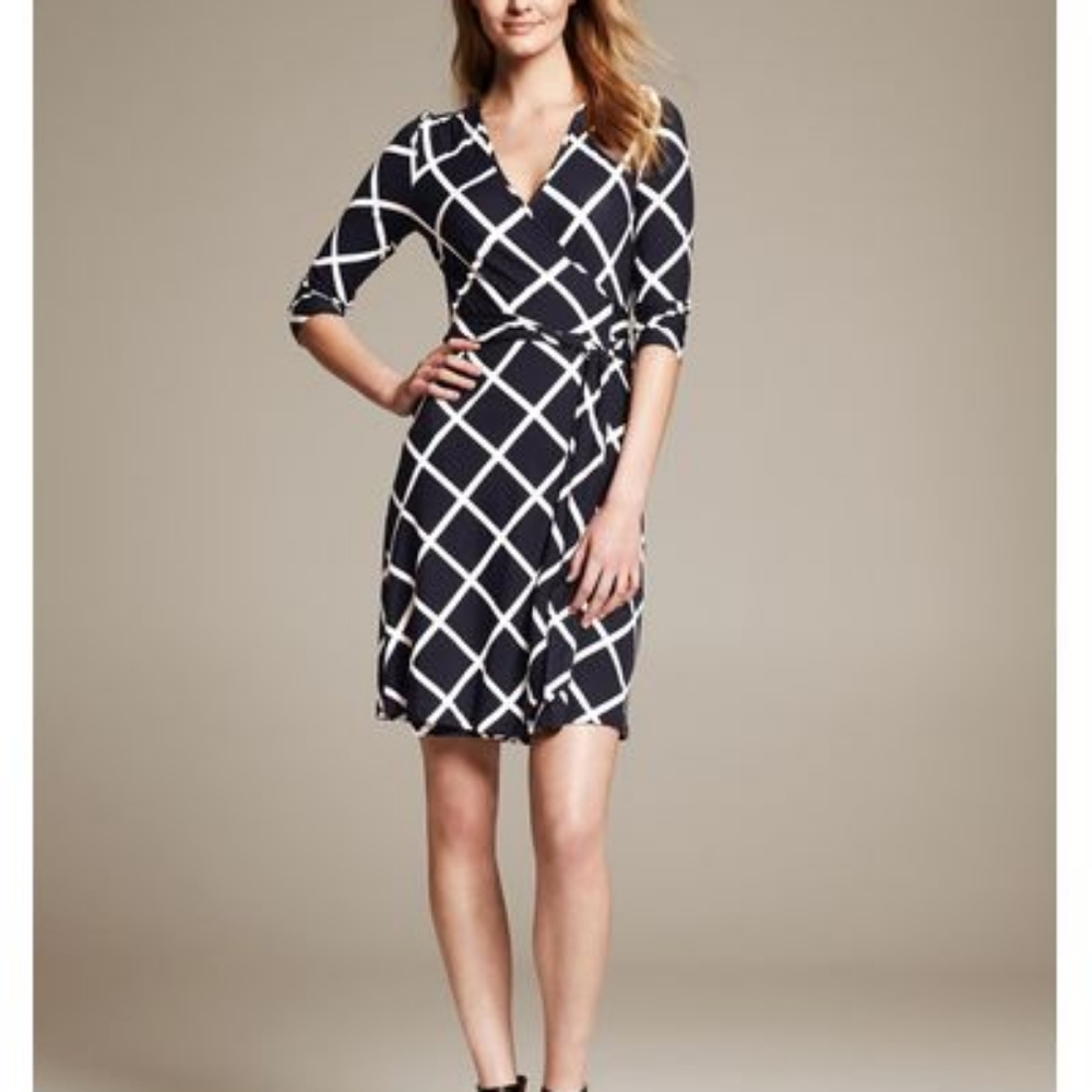 Banana Republic Dark Green Wrap Dress